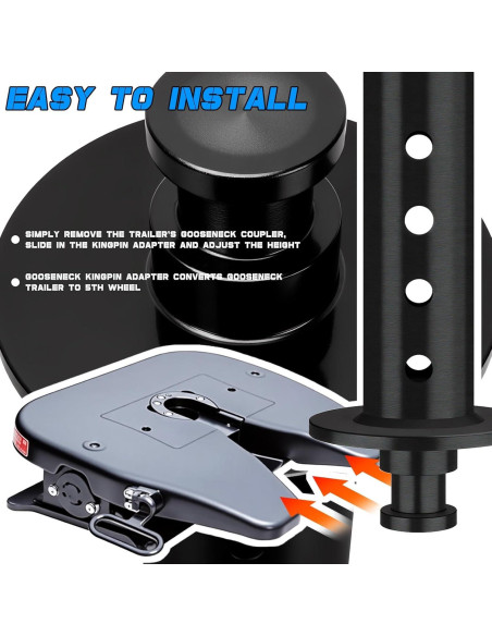 Adaptador Gooseneck a 5ta Rueda Hezaosth - 30,000 lbs