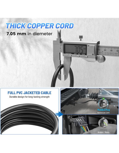 Conector de Remolque 4 Pines MECMO 5 Pies 18AWG Resistente