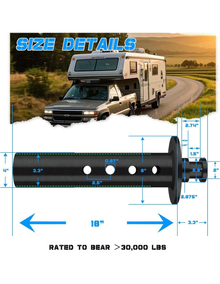 Adaptador Gooseneck a 5ta Rueda Hezaosth - 30,000 lbs