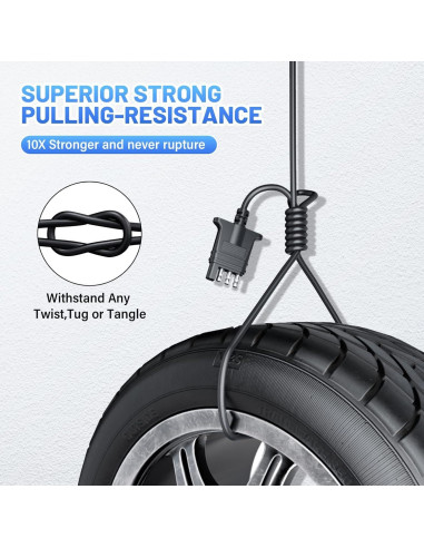 Conector de Remolque 4 Pines MECMO 5 Pies 18AWG Resistente