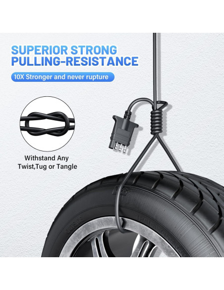 Conector de Remolque 4 Pines MECMO 5 Pies 18AWG Resistente