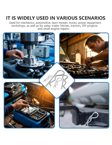 Kit 90 Pcs Clips de Pasador de Enganche ALLECIN R Clips Acero Inoxidable