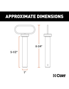 Pasador de Enganche CURT 45803 2.54 cm x 13.97 cm con Mango de Goma 2