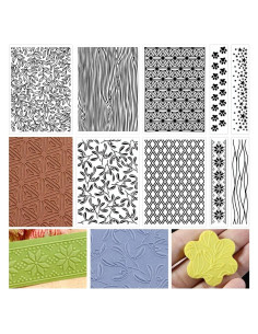 Carpetas de Relieve PTFJZ 9PCS para Arcilla Polimérica