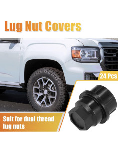 Cubiertas de Tuercas de Rueda X AUTOHAUX 24 Pcs M28x2 Negro 2