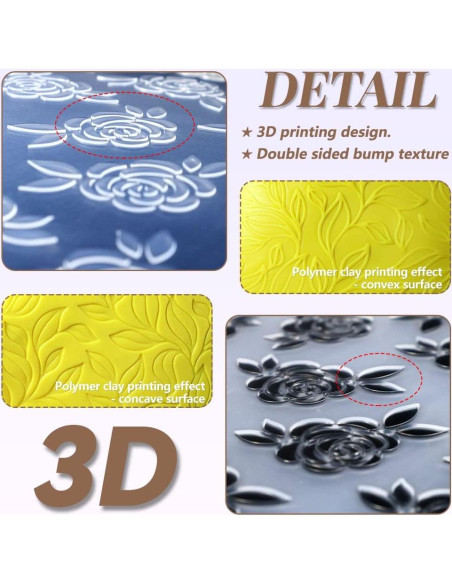 Carpetas de Relieve PTFJZ 9PCS para Arcilla Polimérica