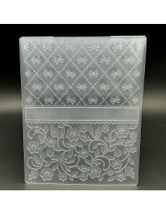 Plantilla de embosado 3D con textura de lazo y flores 2