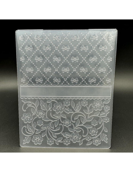 Plantilla de embosado 3D con textura de lazo y flores