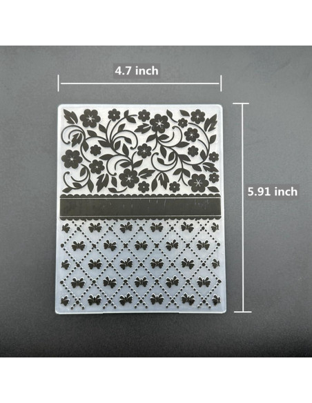 Plantilla de embosado 3D con textura de lazo y flores