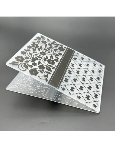 Plantilla de embosado 3D con textura de lazo y flores