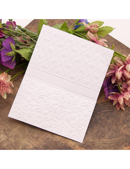 Plantilla de embosado 3D con textura de lazo y flores