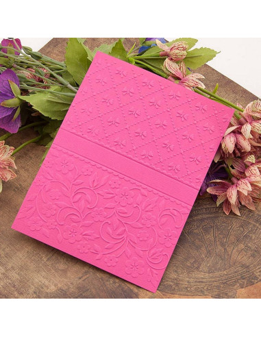 Plantilla de embosado 3D con textura de lazo y flores