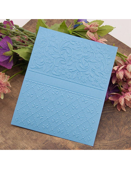 Plantilla de embosado 3D con textura de lazo y flores