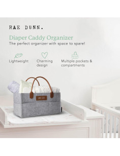 Caddy Organizador de Pañales Rae Dunn Fieltro Gris 40.6x22.9x17.8cm 2