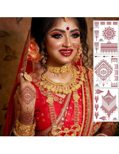 Tatuajes Temporales de Henna mdgfge - 8 Hojas Impermeables 2