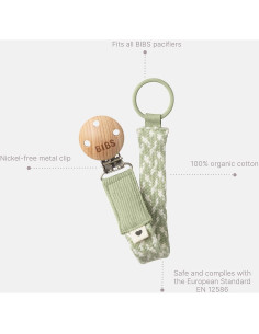 Cadena de Chupete BIBS Paci Braid Algodón Orgánico Azul 2