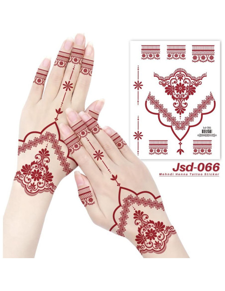 Tatuajes Temporales de Henna mdgfge - 8 Hojas Impermeables