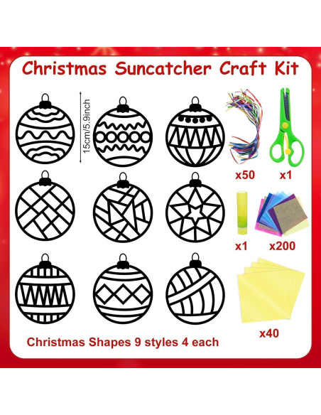 Kit de Manualidades Suncatcher EggSun 36 Piezas Navidad