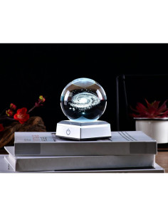 Bola de Cristal Galáctica 80mm Aircee con Base LED 6 Colores 2