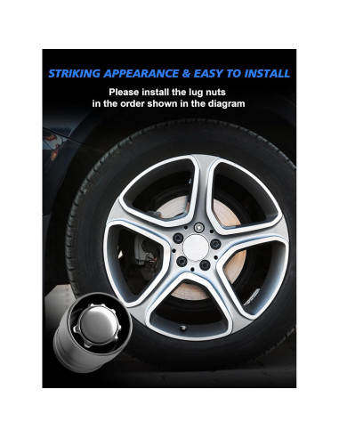 Juego de Bloqueo de Rueda TAGMORE M12x1.5 Cromado 4 Piezas