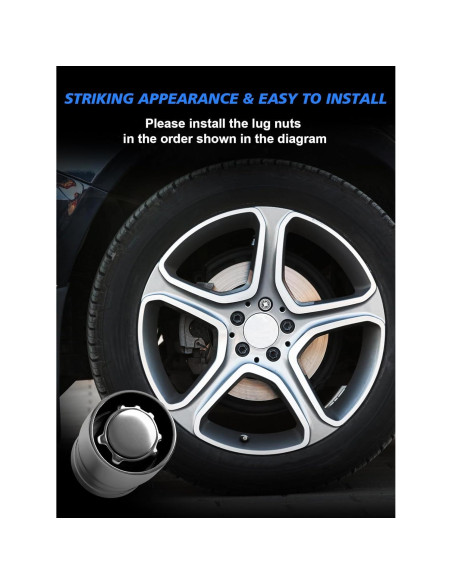 Juego de Bloqueo de Rueda TAGMORE M12x1.5 Cromado 4 Piezas