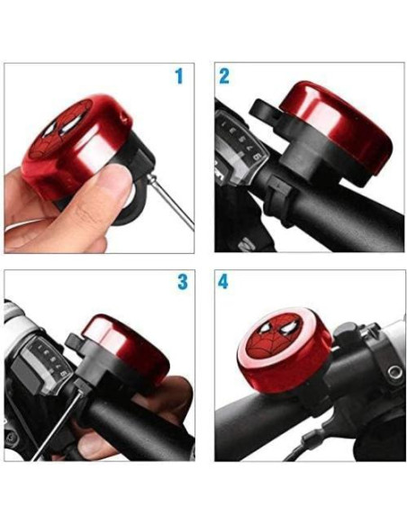 Timbre de bicicleta infantil KSdeal Spiderman Aluminio 32g