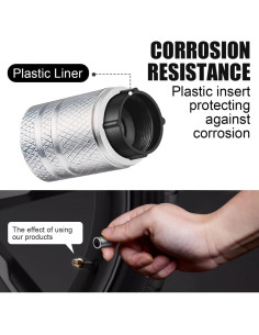 Tapas de Válvula de Neumático BAURATTI - Paquete de 5 - Metal y Plástico 2