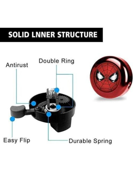 Timbre de bicicleta infantil KSdeal Spiderman Aluminio 32g