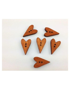 Botones de Madera Corazón 20mm 100 Piezas Marrón Mahaohao