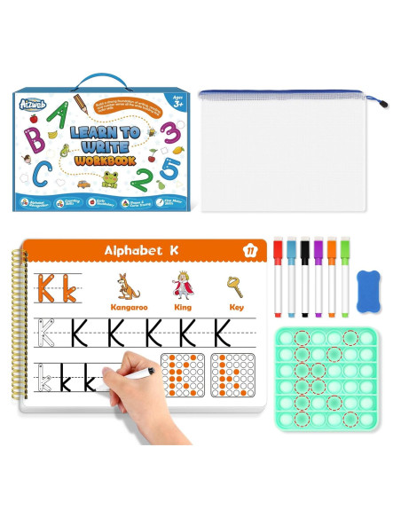 Cuaderno de Escritura Borrable Aizweb para Niños 3-5 Años Cuaderno de Escritura Borrable Aizweb para Niños 3-5 Años