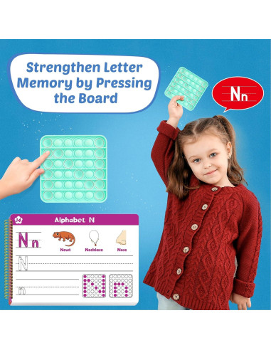 Cuaderno de Escritura Borrable Aizweb para Niños 3-5 Años