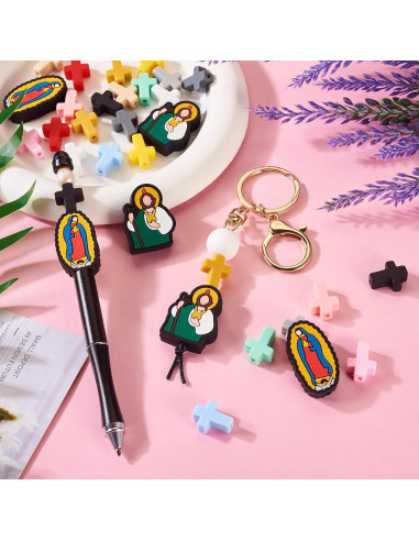 28 Piezas Perlas de Silicona Religiosas Spritewelry DIY