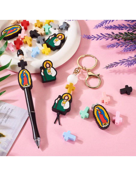 28 Piezas Perlas de Silicona Religiosas Spritewelry DIY