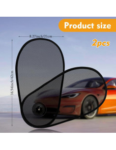 Sombrillas para Ventanas de Auto PUMHUBO - Paquete de 2, Malla Negra 2