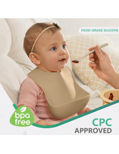 Conjunto de 3 Baberos de Silicona Cuddle Campus para Bebés 2