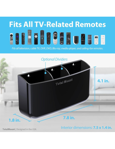 Soporte de Control Remoto TotalMount Negro Premium para 3-4 Controles