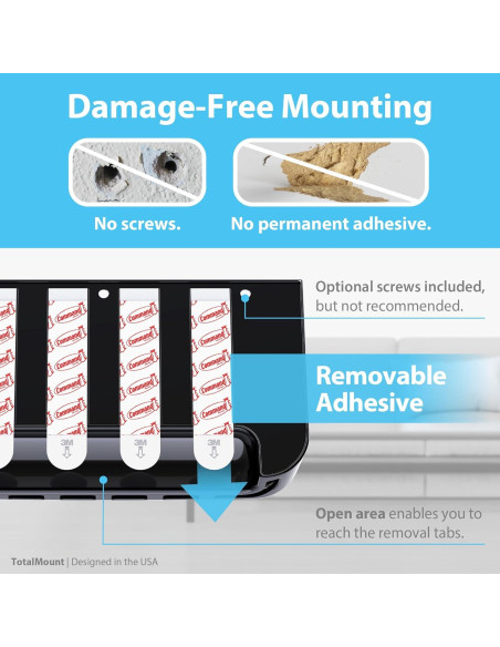 Soporte de Control Remoto TotalMount Negro Premium para 3-4 Controles