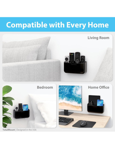 Soporte de Control Remoto TotalMount Negro Premium para 3-4 Controles