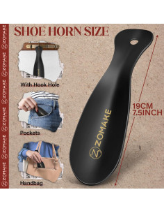 Cuerno de Zapato de Metal ZOMAKE 19.05 cm Resistente Viaje 2