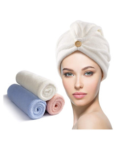 Toalla para el Cabello YFONG Microfibra 3 Piezas Secado Rápido