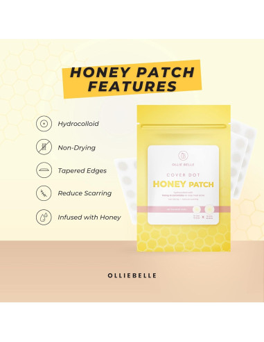 Parche de Acné Hydrocolloid Ollie Belle con Miel 48 Puntos