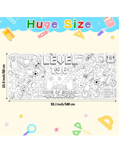 Póster Jumbo para Colorear 100 Días de Escuela Dvbonike 140x60cm 2
