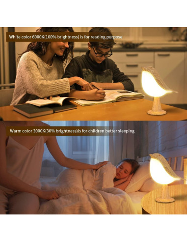 Lámpara de Mesa Xhope Pájaro Control Remoto 3 Temperaturas