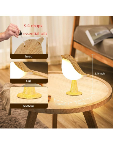 Lámpara de Mesa Xhope Pájaro Control Remoto 3 Temperaturas