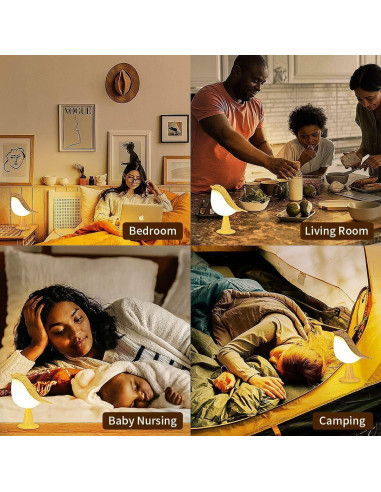 Lámpara de Mesa Xhope Pájaro Control Remoto 3 Temperaturas
