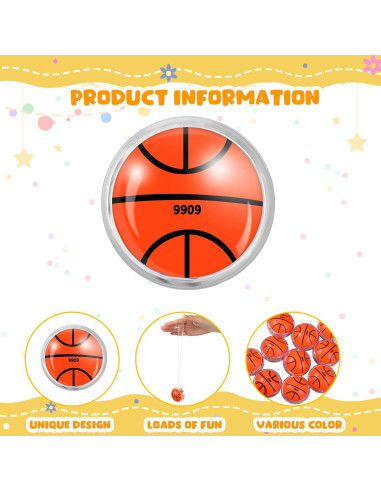 50 Yoyos de Baloncesto Liliful para Niños - Regalos de Cumpleaños