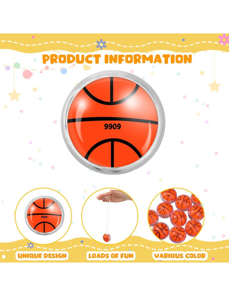 50 Yoyos de Baloncesto Liliful para Niños - Regalos de Cumpleaños