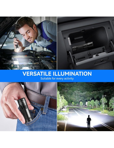 Linternas Recargables LETMY 2000 Lúmenes 2 Paquete LED Tácticas