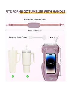 Bolsa Portabotellas de Agua Sportsnew Rosa 40 oz con Iniciales 2