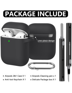 Funda protectora de silicona para AirPods 2/1 gen - Negro 2